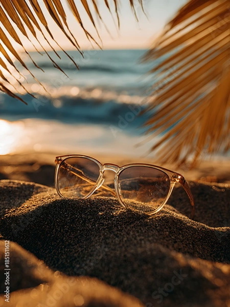 Obraz sunglasses on beach, on summer vacation
