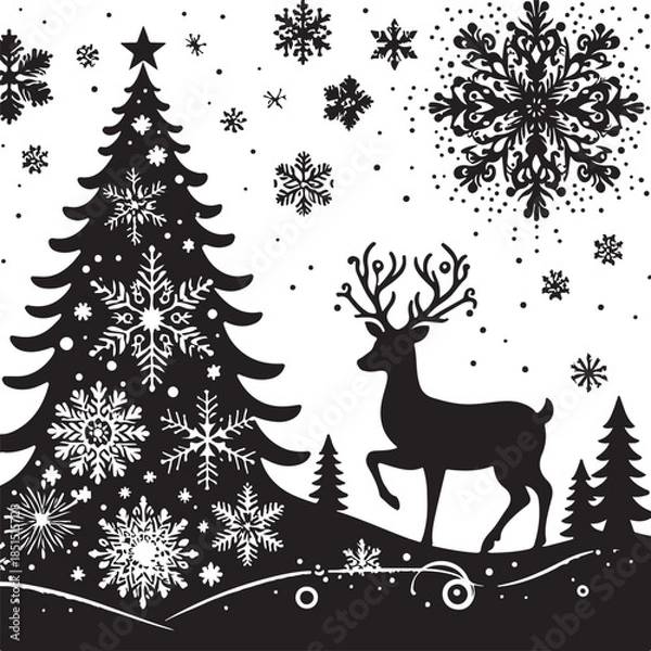 Obraz christmas background with deer