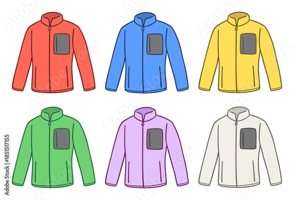 Obraz 登山・アウトドア用、胸ポケット付きフリースジャケット