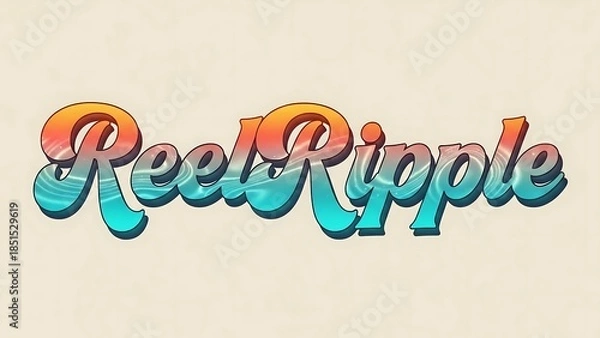 Obraz Reel Ripple Gradient Text Logo Design.