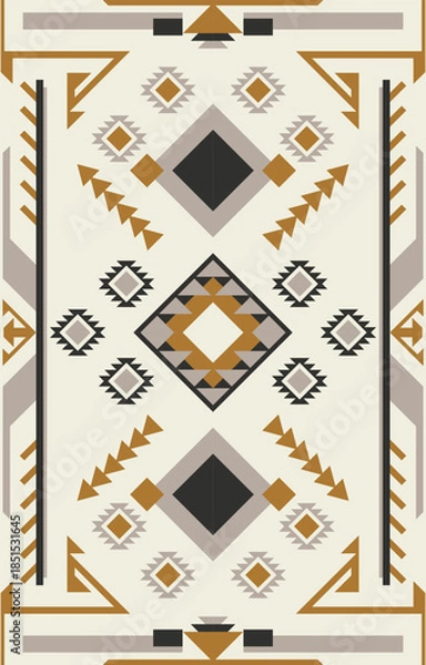 Obraz Aztec patterns for carpet designs and fabric composition.