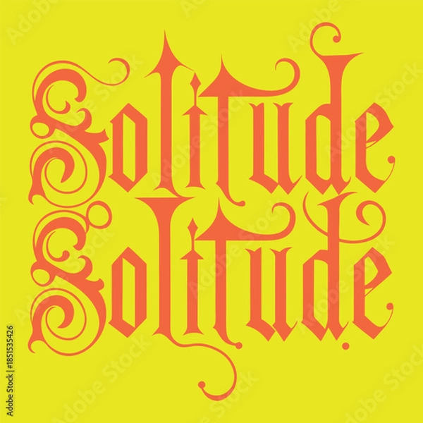 Obraz solitude decorative gothic typography quote