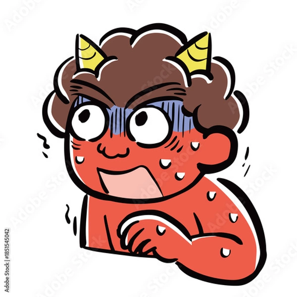 Obraz 恐怖で震える鬼　上半身