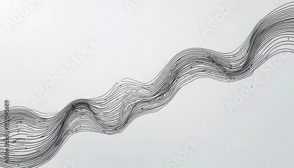 Obraz continuous design with solid black lines on a white backdrop, suitable for printing