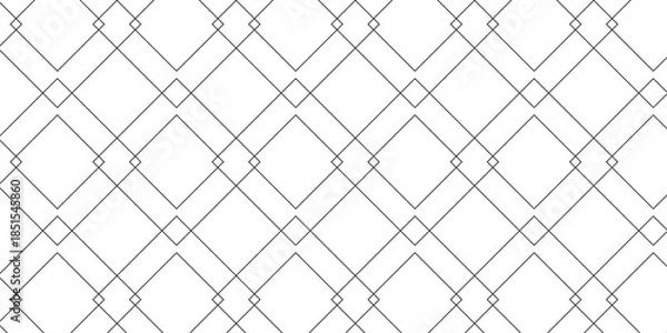 Obraz Seamless Geometric Pattern with Interlocking Diamond Shapes in Grid Formation on White Background