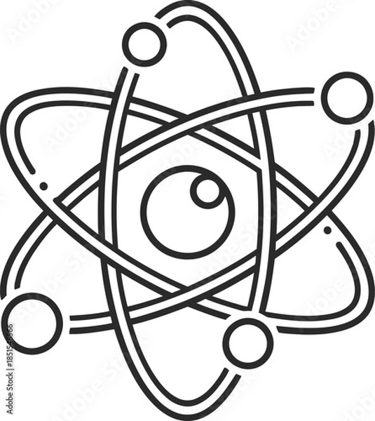 Obraz Minimalist atomic structure illustration