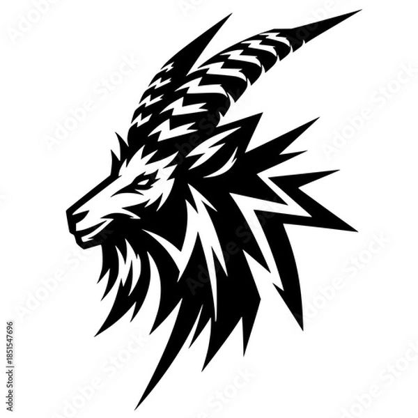 Obraz Goat head silhouette vector design