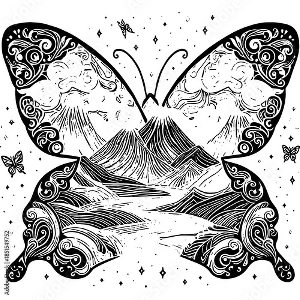 Obraz butterfly tattoo design