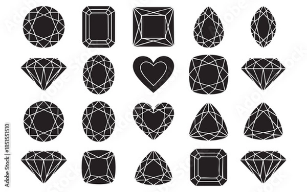 Obraz Diamond and Gemstone Cut Icons