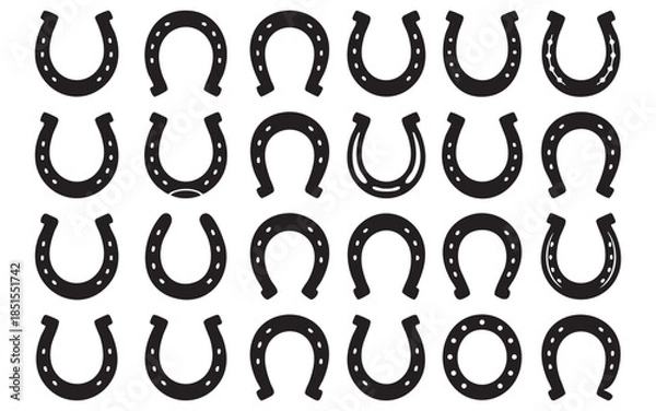 Obraz Horseshoe Silhouettes set