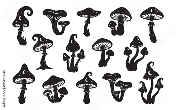 Obraz Magic Fantasy Mushroom Silhouettes