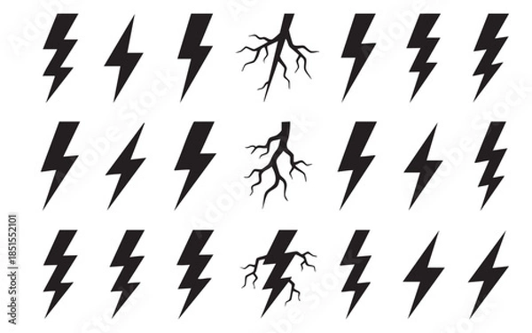 Obraz Lightning Bolt and Root Silhouettes