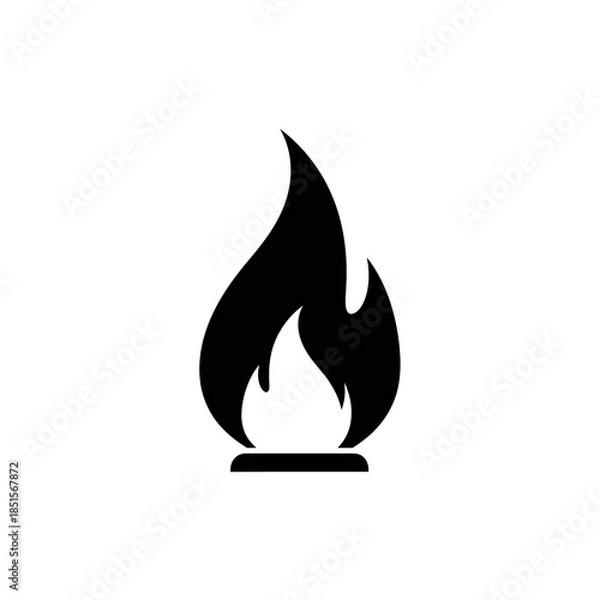 Fototapeta Simple Black Flame Icon.