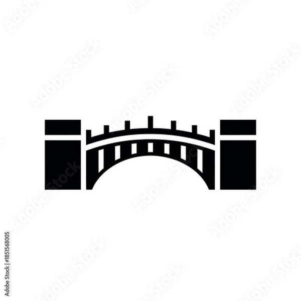 Fototapeta Simple Bridge Icon Silhouette.