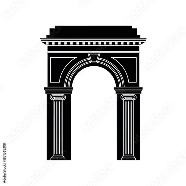 Fototapeta Triumphal Arch Silhouette Vector Illustration.