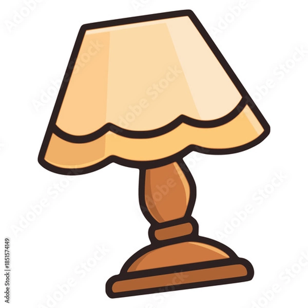 Obraz retro table lamp light decoration flat color vector illustration template design