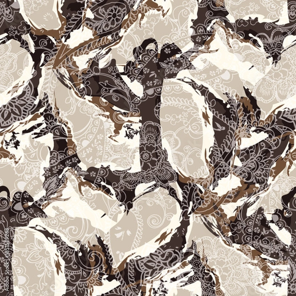 Fototapeta abstract background seamless pattern on paisley background