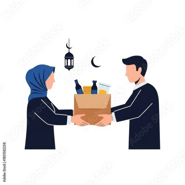 Fototapeta Islamic Donation Scene