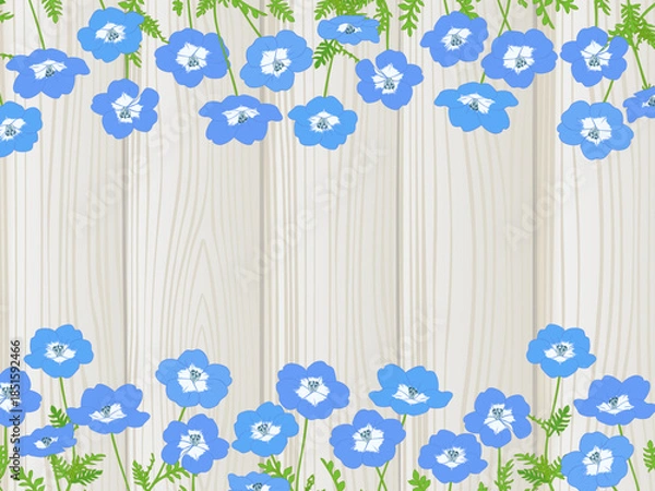Obraz ネモフィラの背景①上下_白木目