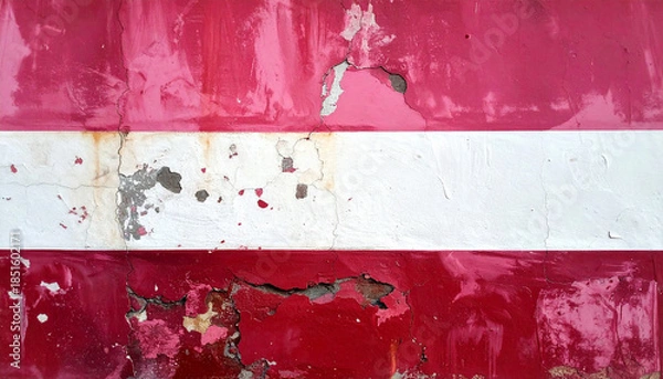 Obraz Cracked Red and White Wall Texture