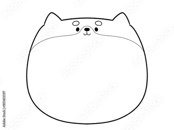 Obraz 白黒　かわいい柴犬のフレーム