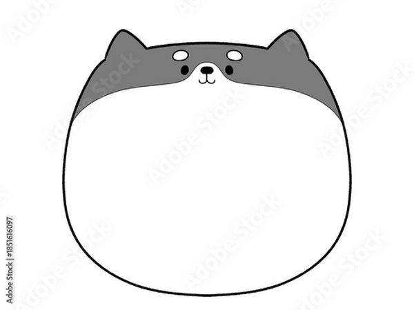 Obraz 白黒　かわいい　しば犬のフレーム