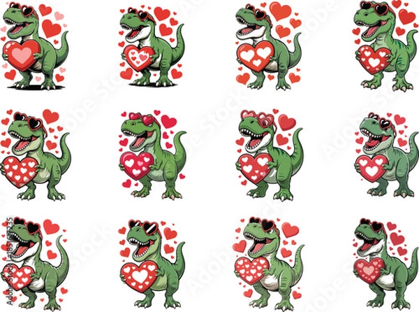 Fototapeta Valentine's Day T-Rex SVG Dino Love SVG
