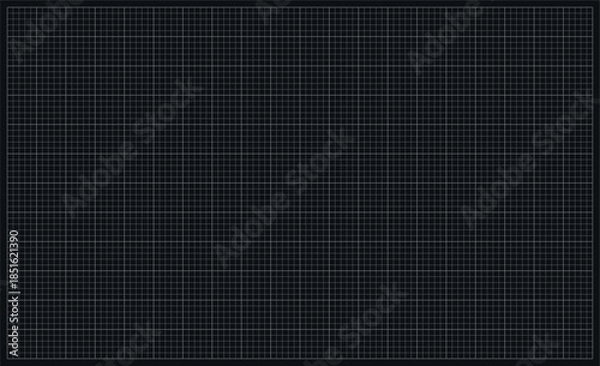 Fototapeta Dark blueprint grid background with glowing lines