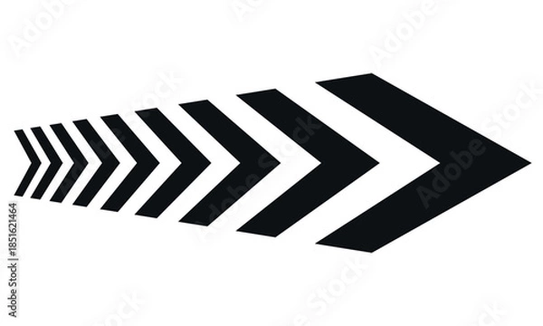 Fototapeta Black perspective arrows forming motion illusion