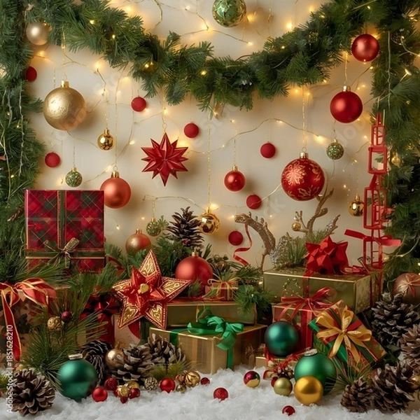 Obraz christmas tree with gifts