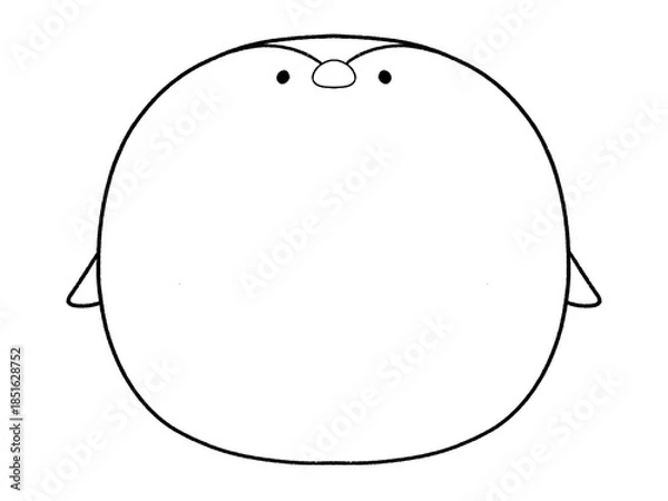 Obraz 白黒　かわいいペンギンのフレーム