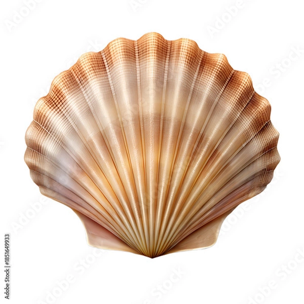 Obraz Scallop seashell isolated on transparent background