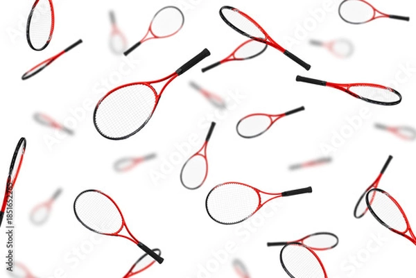 Fototapeta Falling Tennis racket isolated, selective focus