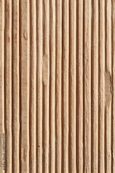 Obraz Brown corrugated cardboard texture with vertical ridges
