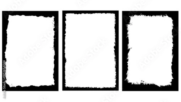 Fototapeta Rectangular frame template collection . distress texture . Grunge tiny frame borders isolated on the background . Rough edges effect . 