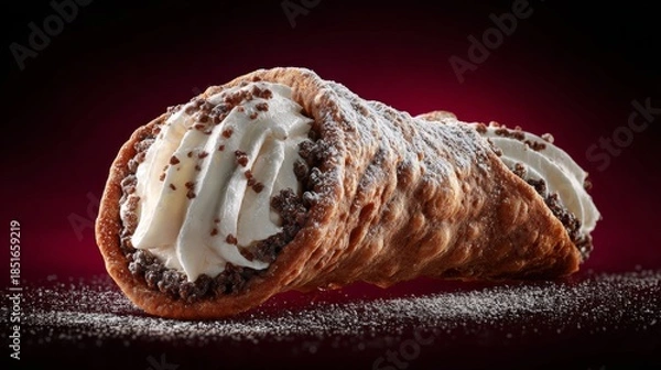 Obraz crisp dessert with cream