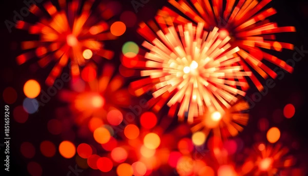 Obraz New Year's fireworks bokeh photo