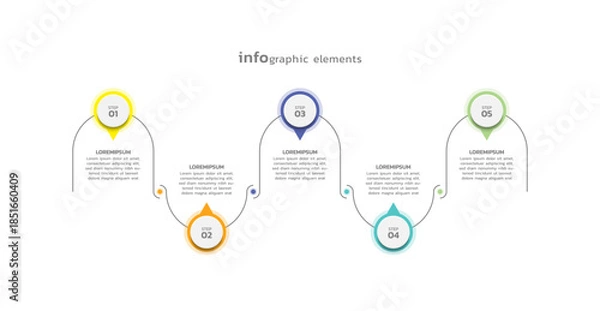 Fototapeta Vector infographic business template colorful design