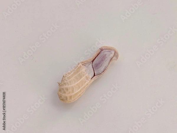 Fototapeta One peanut on a white background.