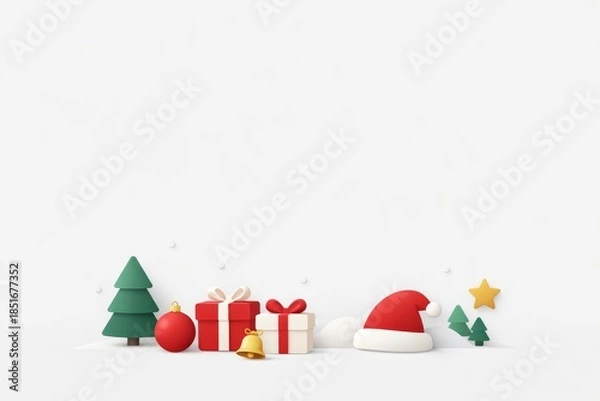 Obraz Christmas festive items and gifts