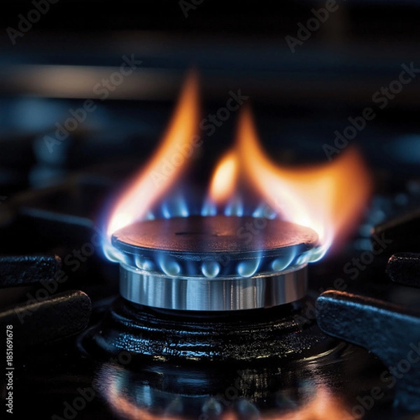 Obraz burning gas stove