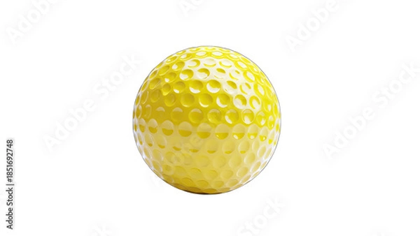 Obraz Yellow Golf Ball Isolated on White Background