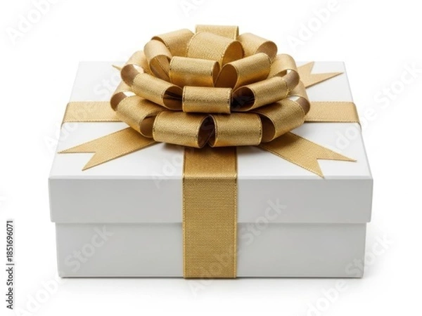 Obraz Gift box with bow, isolated on white background