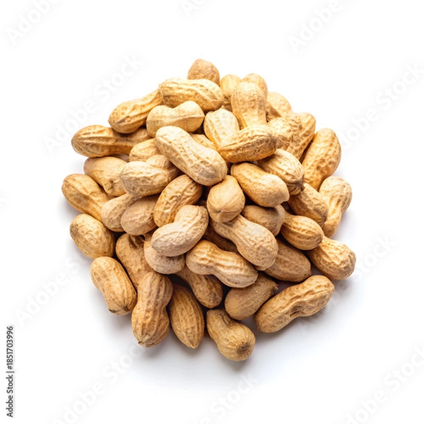 Obraz clean peeled peanuts on isolated white background