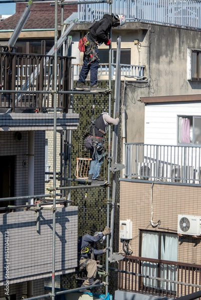 Obraz マンション解体現場の作業員