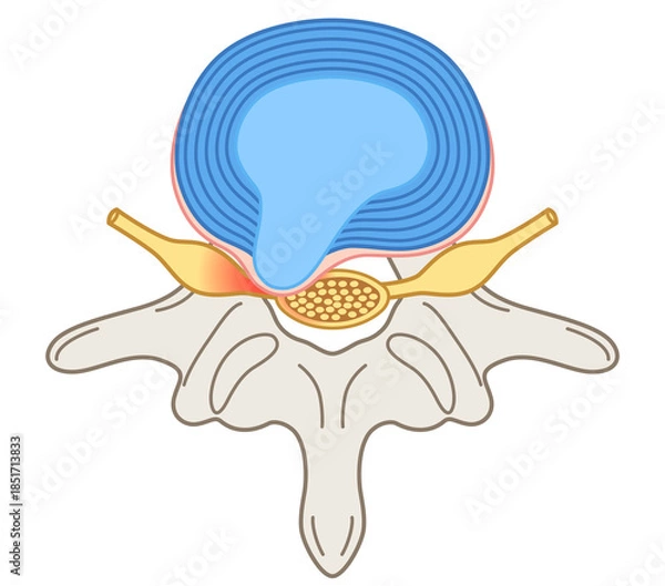 Obraz 腰椎椎間板ヘルニア　椎間板の構造　腰痛