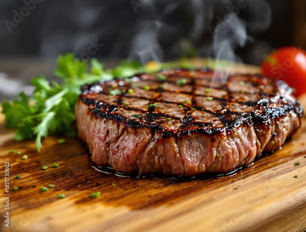 Obraz grilled steak on a grill