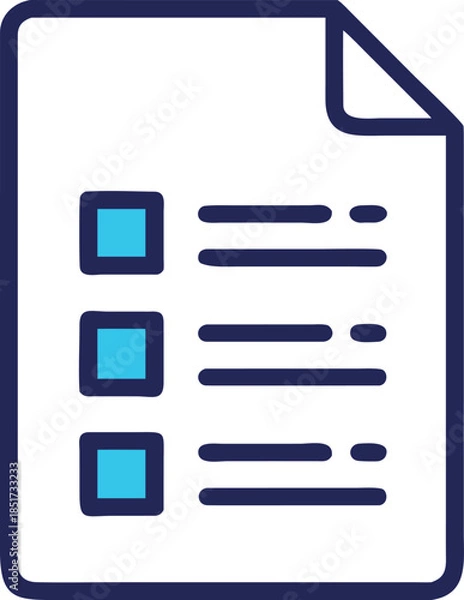 Fototapeta Document Checklist Icon with Boxes task