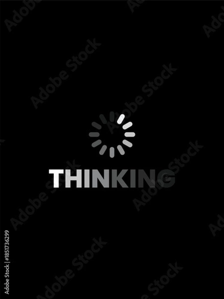 Fototapeta Minimal Thinking Concept Typography on Dark Background