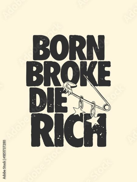 Fototapeta Wealth Mindset Motivational Typography Design